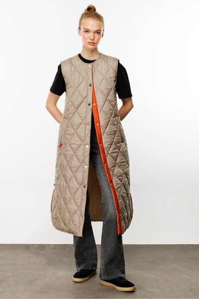 Micca Armonia Çıt Çıt Kapamalı Renk Detayları ile Süslenmiş Zamansız Spor Yelek-Taş