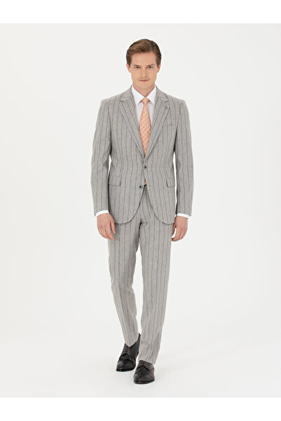 Cacharel Açık Gri Slim Fit Yün Kaşmir Karışımlı Takım Elbise 50272578-VR001