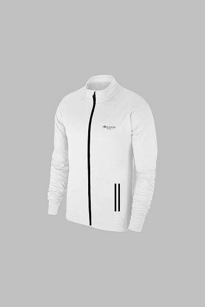 POSEIDON STORM Ανδρικό λευκό Supra Combed Cotton - Φούτερ με κουκούλα από ύφασμα που δεν εφαρμόζει ιδρώτα Full Suit S-3