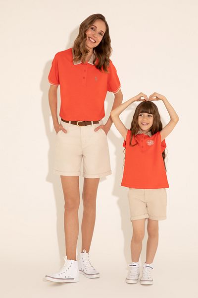 U.S. Polo Assn. Γυναικείο μπλουζάκι με γιακά πόλο με λουλούδια ρόδι 50285879 -vr039