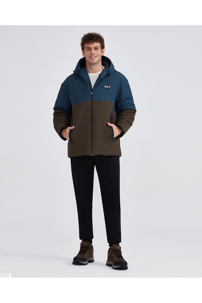 SKECHERS M Outerwear Padded Jacket Erkek Petrol Mont S232059-405