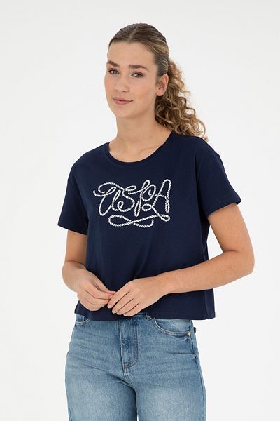 U.S. Polo Assn. Tricou de damă bleumarin cu gât crew 50286053 -VR033