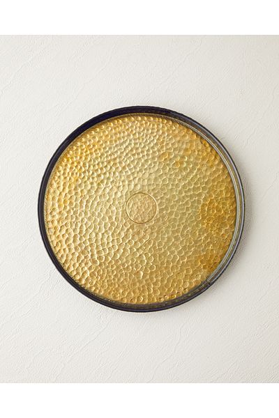 English Home Nova Glass Serving Plate 28 cm Black-Gold
