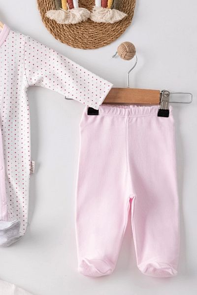 BabyBird طقم بذلة مطرزة على شكل فراشة 100% قطن للفتيات الصغيرات مكون من 5 قطع