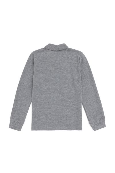 U.S. Polo Assn. Boy's Gray Melange Basic Polo Neck Sweatshirt 50293745 -Vr086