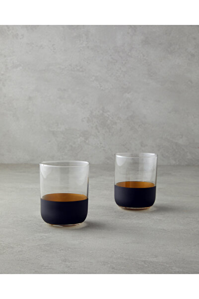 English Home Chanson Cam 2'li Bardak 350 ml Siyah-Gold