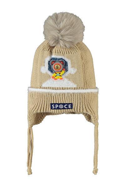 Civil Baby Baby Boy Scarf - Civil Beige Beanie Gloves Set