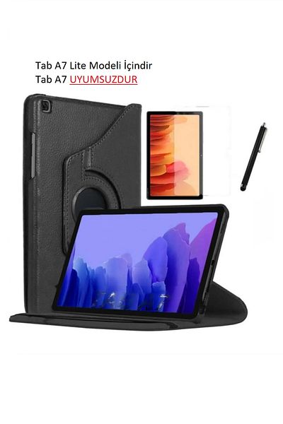 Fibaks Galaxy Tab A7 Lite T225 Compatible Rotatable Tablet Case + Screen Protector + Pen 8.7 Inch