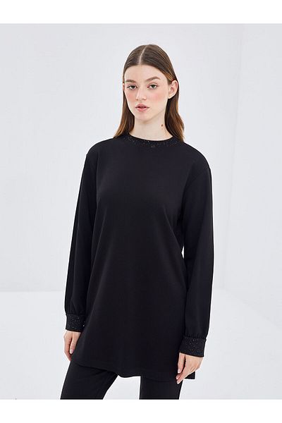 LC Waikiki Crew Neck Patterned Women's Sweatshirt Tunic