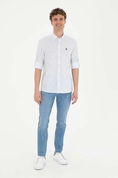 U.S. Polo Assn. Erkek Mavi Uzun Kollu Gömlek 50288670-VR036
