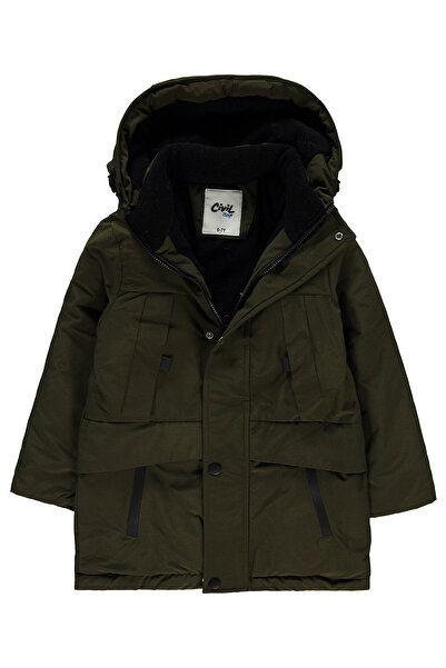 Civil Boys 10-13 Years Old Boy's Camel Hooded Coat