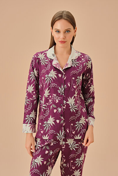 SUWEN Keira Shirt Collar Pajama Set