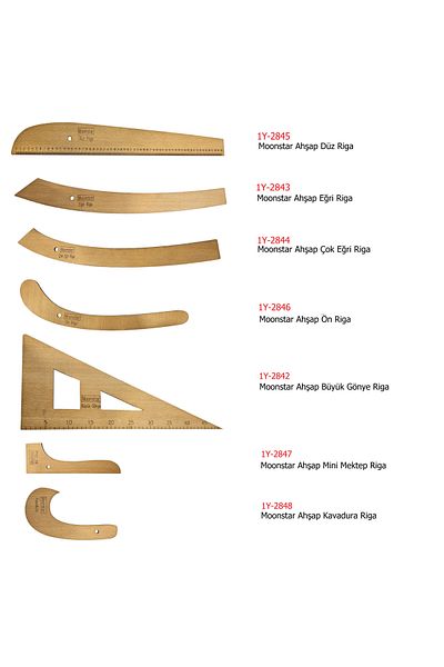 Moonstar Wooden Riga Ruler Set (7 Pieces)