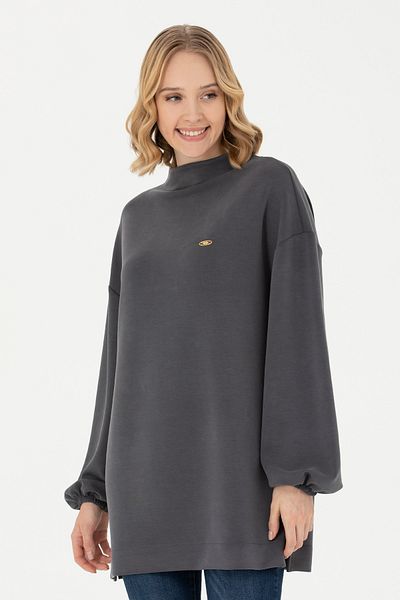U.S. Polo Assn. Women's Anthracite Stand Collar Sweatshirt 50277166 -Vr006