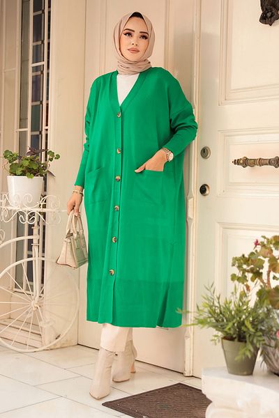 Neva Style سترة تريكو خضراء 33650Y