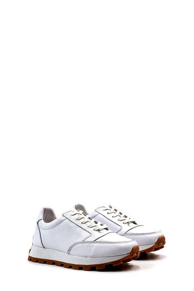 Ayakkabıhane Pantofi sport pentru bărbați, alb, din piele naturală, în interior și în exterior Ah0815471835