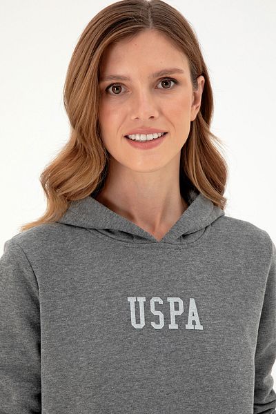 U.S. Polo Assn. Hanorac pentru femei cu glugă Antracit Melange - 50289536 -vr081
