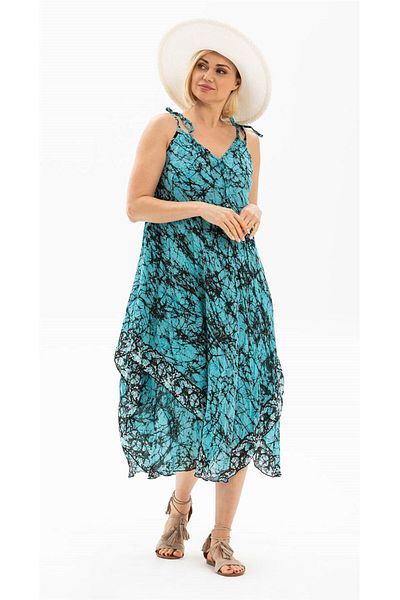 Eliş Şile Bezi Turcoaz 6036 Rochie de vară Afrodita cu bretele din voile
