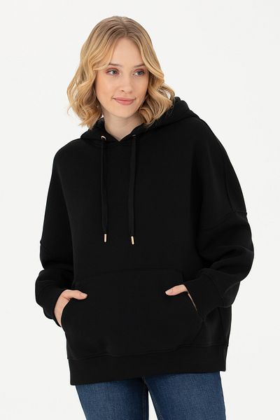 U.S. Polo Assn. Hanorac negru cu glugă pentru femei 50273081 -vr046