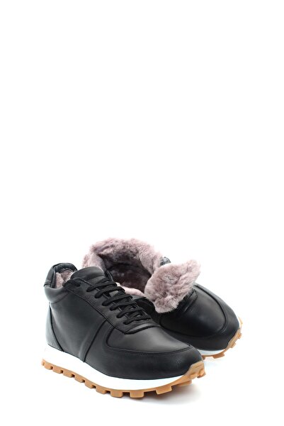 Ayakkabıhane Черни мъжки спортни ботуши с кожена подплата и външна част от ес...