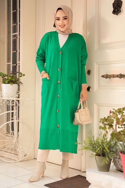 Neva Style سترة تريكو خضراء 33650Y