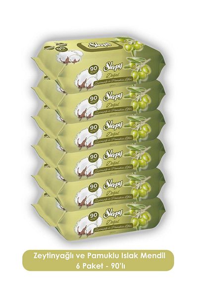 Sleepy 6 Natural Olive Oil and Cotton Wet Wipes 90 Pcs, Baby Cover 10 Pcs and Rosie