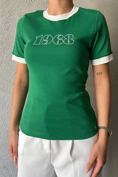 Seda Yalçın Atelier Green 1968 Detailed Brand Model Basic T-Shirt