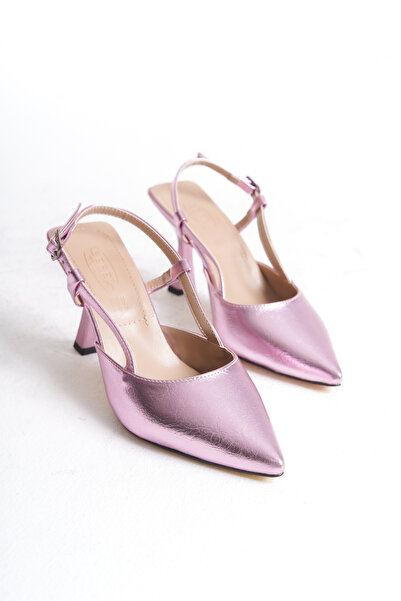 SEREL35SHOES Kadın Topuklu Ayakkabı Arkası Açık Direkli Tokalı Yeni Sezon Topuk 8cm