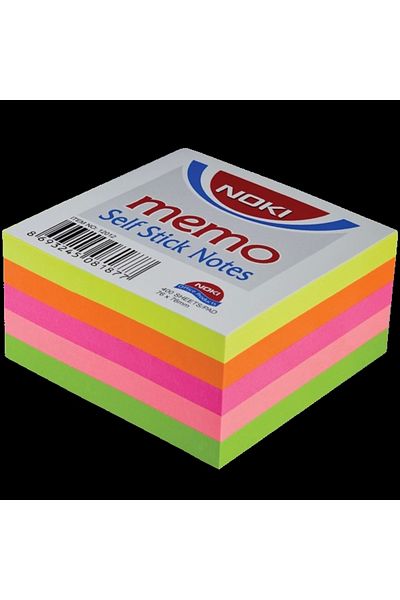 Noki Adhesive Note Paper 400 Yp 75X75 5 Neon Colors 12012