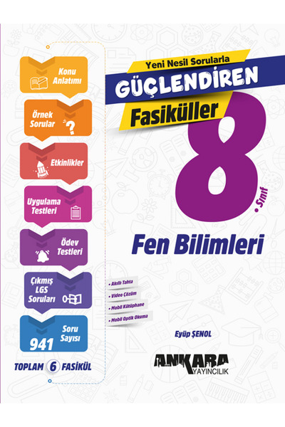 Ankara Yayıncılık 8.Sınıf Ankara Güçlendiren Fasiküller FEN BİLİMLERİ / 941 S...