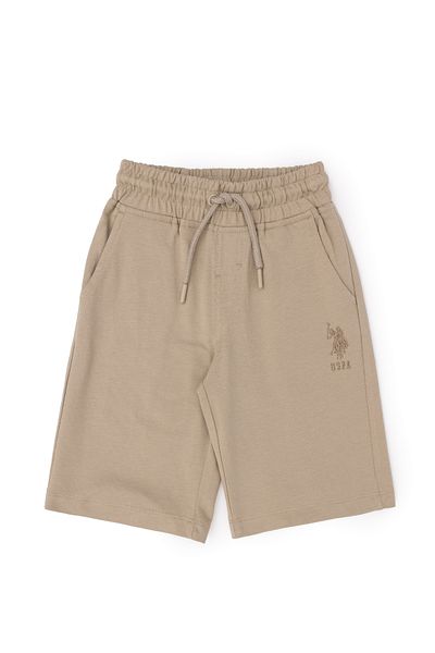 U.S. Polo Assn. شورت محبوك باللون الكاكي الفاتح للأولاد 50279633 -VR183