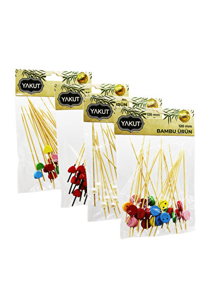 Go İthalat 20 قطعة من أعواد الكوكتيل المصنوعة من الخيزران 120 مم (5314)