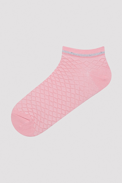 Penti Чифт от 3 чорапи до глезена с жакардов розов цвят