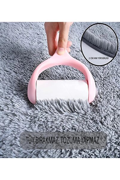 Sarar Gri Tavşan Peluş Post Halı Kürk Halı