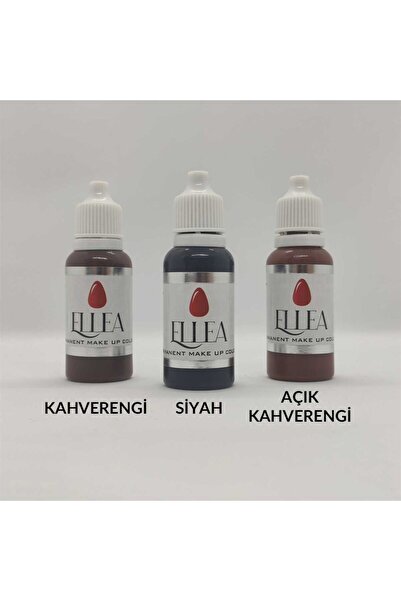 ELLEA NAIL Kalıcı Makyaj Ve Microblading Boyası Kaş Için Set 3 Renk (BLACK, B...