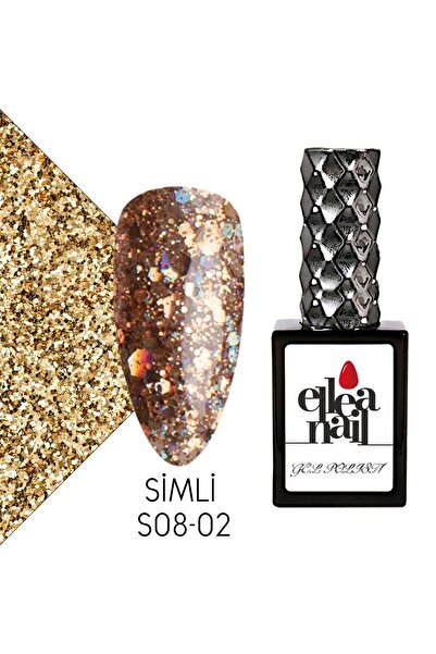 ELLEA NAIL Profesyonel Simli Kalıcı Oje 15 ml S08-2