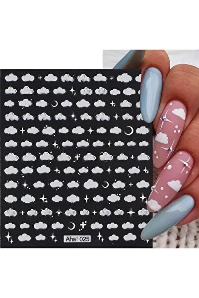 ELLEA NAIL Beyaz Bulut Tırnak Stıcker