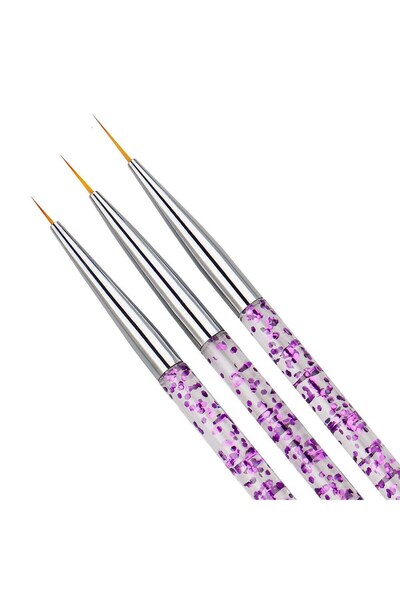 ELLEA NAIL 3'lü Nail Art Tırnak Süsleme Fırça Seti