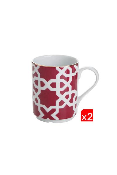 Porland Morocco Pattern Fuchsia Mug 340Cc 2-Piece 04Ap 018899