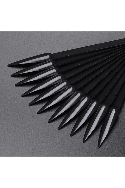 ELLEA NAIL Kalıcı Oje Stiletto Renk Kartelası Siyah Renk 40'lı