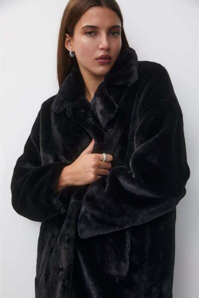 MODA BTL معطف أسود مبطن