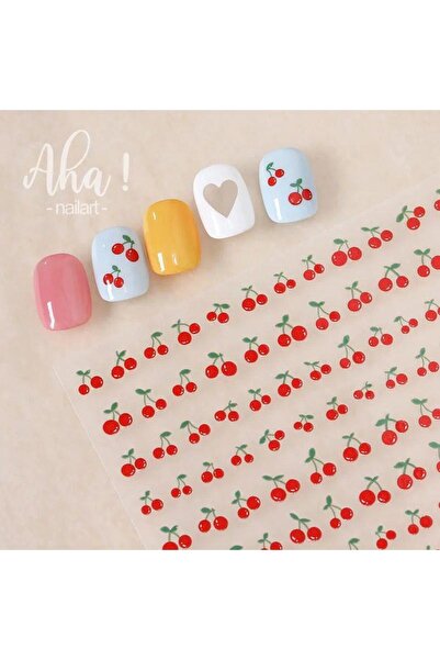 ELLEA NAIL Kırmızı Kiraz Tırnak Stıcker