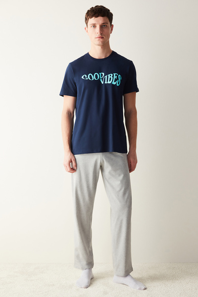 Penti Erkek Good Vibes Yazılı Pijama Takımı