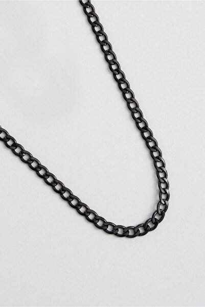 So CHIC... Asil Siyah Rodyum Kaplama Çelik Erkek Zincir Kolye