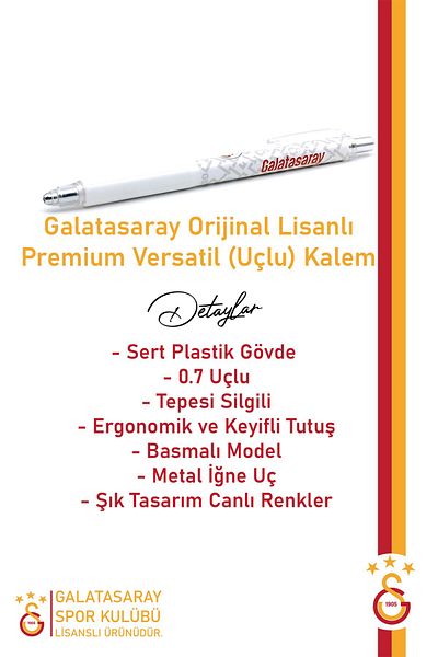 Galatasaray PremiUm Versatil Tip Licensed Pen - 0.7 Gift Wooden Box