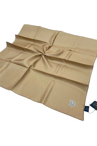 Levidor Απλό Μεταξωτό Φουλάρι Twill - Σκούρο Μπεζ