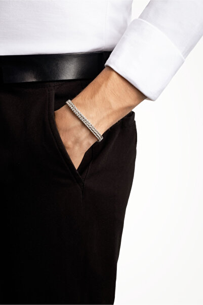 So CHIC... Hasır Model 22 Cm Çelik Erkek Bileklik