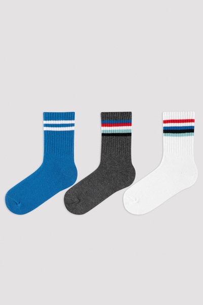 Penti Șosete 3 piese cu dungi pentru băiat