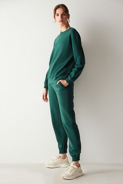 Penti Hanorac de bază oversize verde