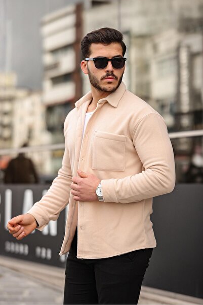 Valiberta Tek Cep Polar Gömlek- AcıkBej